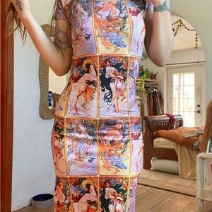 Colorful Art Print Goddess Dress